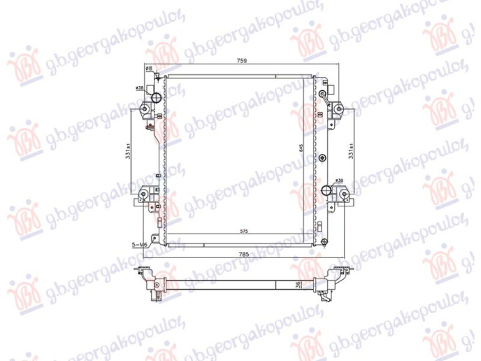 Radiator 3.0 CRDi dizel automatik (635x526x22) (NRF)