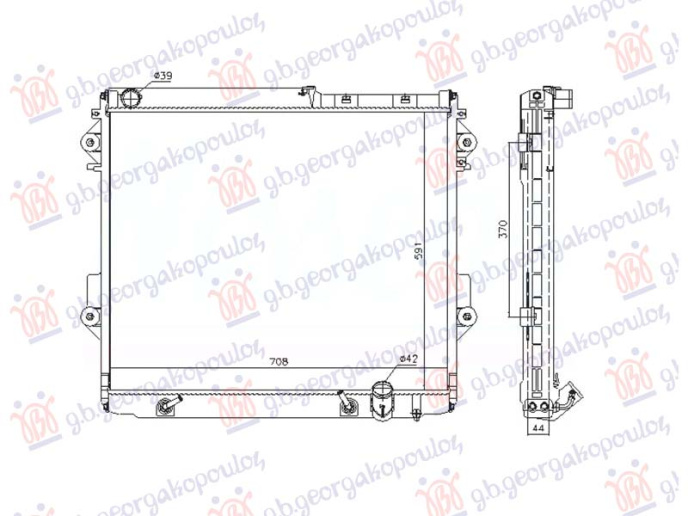 Radiator 4.5TD dizel manaul/autoamtik (591x708) (KOYO)