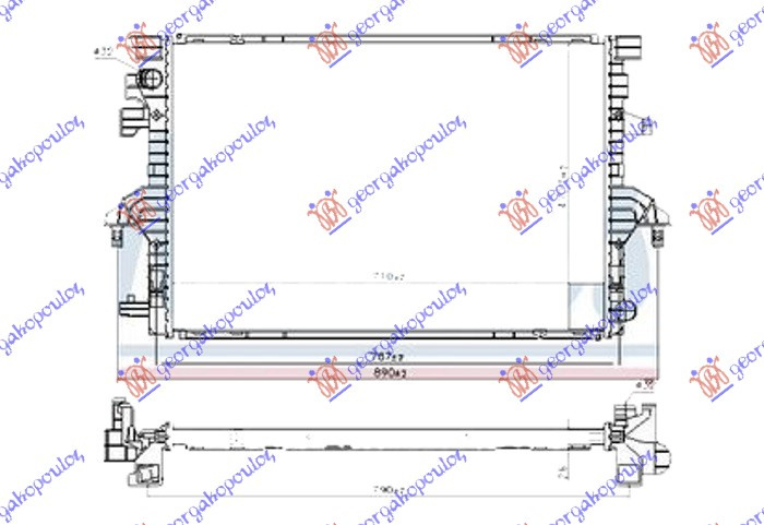 Radiator 2.0 TDi (110/150KW) dizel (710x470x26) (KOYO)