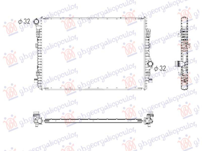 Radiator 1.5 TSI dizel (tuba diagonal) (650x465) (NRF)