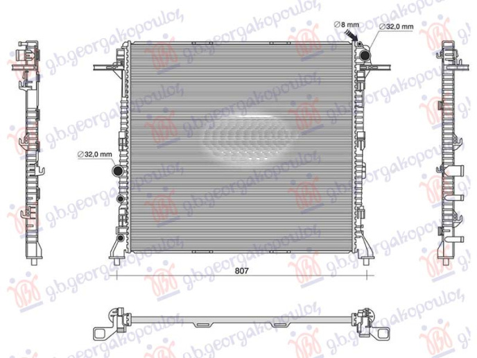 Radiator 2.0 TDI dizel manual (718x665) (NRF)