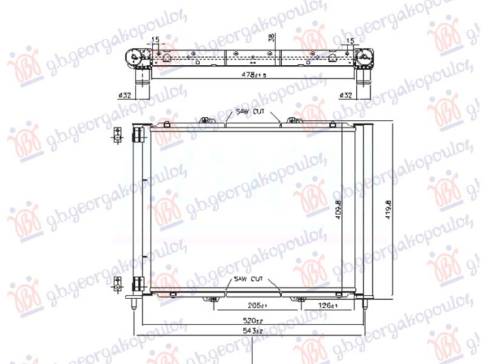 Radiator me kondicioner (FIXED) 1.5DCI K9K700/704 (NRF)