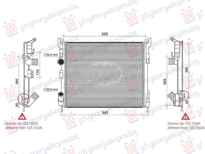 Radiator 1.5DCi 2001- (480x414x27) 59KW (NRF)