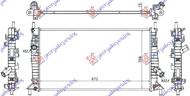 Radiator 1.6-1.8-2.5-2.0TDCi manual/automatik (670x380) (NRF)