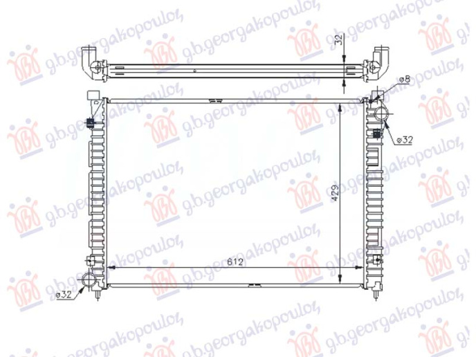 Radiator 1998-2000 1.8cc (61x43) +/- AC (NRF)