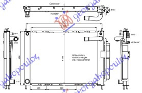 Radiator+kondicioner (e fiksuar) 1.0-1.2-1.4-1.6 benzinë (51x38x3.8) (NRF)