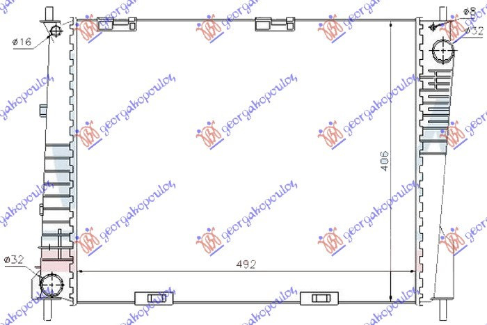 Radiator 1.5 dizel (+A/C) (494x415x23) UK (NRF)
