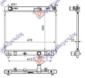 Radiator dizel 1.4 D-4D (66KW) (350x480x16) (NRF)