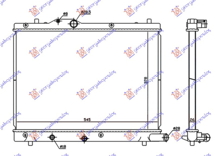 Radiator 1.3 DDiS dizel (378x545x27) Magyar(NRF)