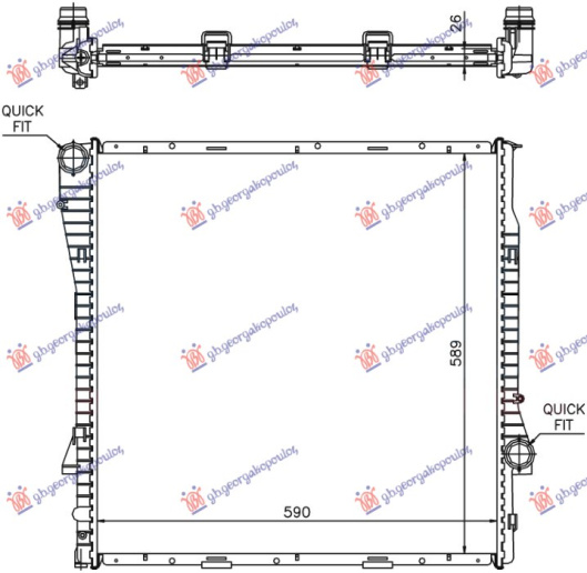 Radiator 3.0 benzinë/dizel manaul (590x600x24) (NRF)