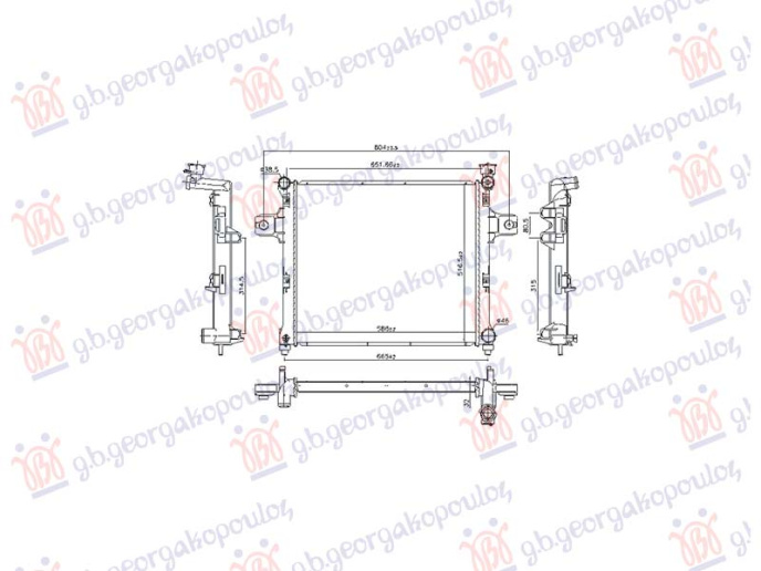 Radiator 5.7 benzinë auto (588x508) (NRF)