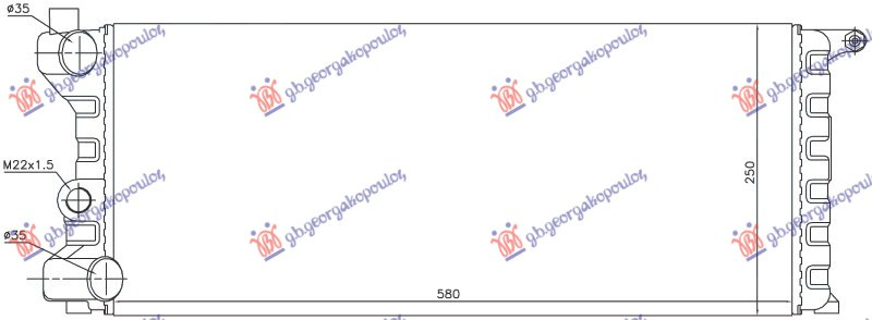 Radiator 750-1000 4X4 (580x250x34) 1986-1989 (NRF)