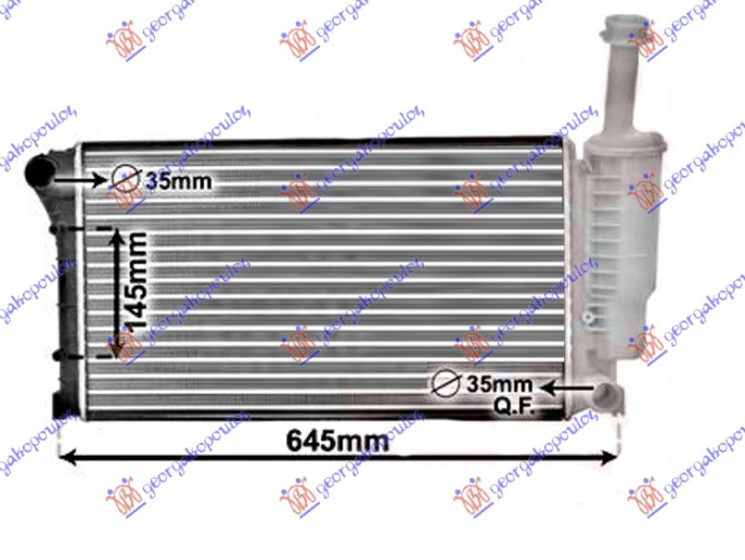 Radiator1.1-1.2 benzinë  +  A/C (550x317) me Rezervuar (NRF)