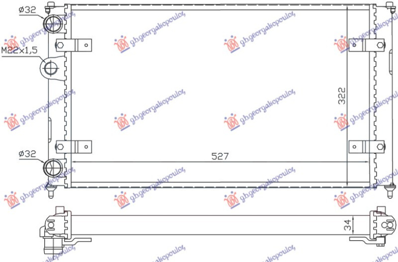 Radiator 1.4-1.6 benzinë-1.7-1.9 dizel -AC (520x320) (NRF)