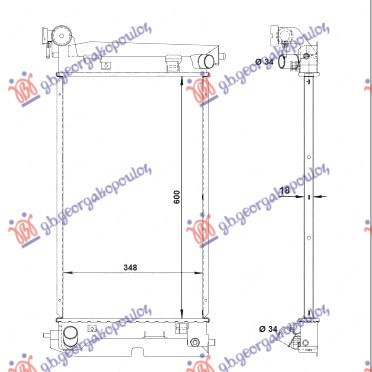 Radiator 1.4-1.6 i-VVTi manual benzinë (600x350) (JP) (montim i shpejt I ventilatorit) (NRF)