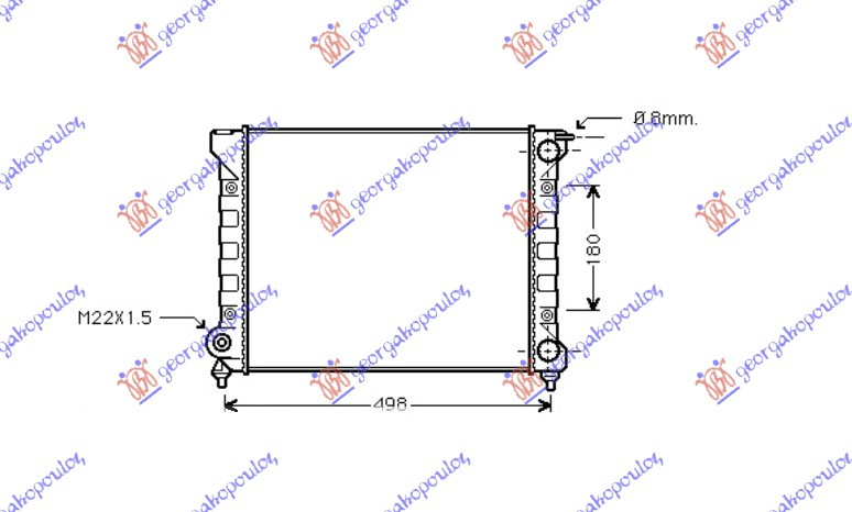 Radiator 1.6 benzinë (430x320)(NRF)