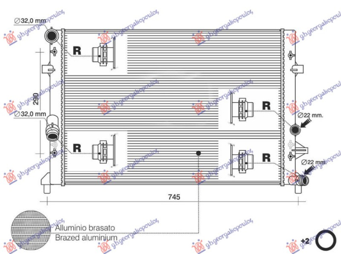 Radiator 1.2 benzinë TSI (625x452x34) (NRF)