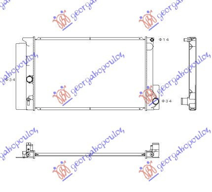 Radiator 1.3-1.4-1.6-1.8 benzinë manual (600x375x16) (NRF)