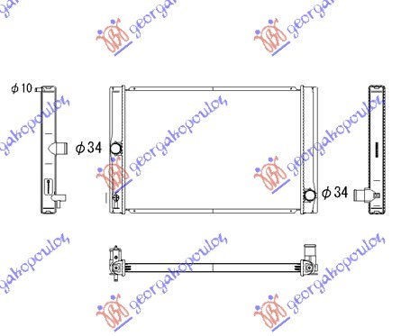 Radiator 1.4 dizel D4d (550x370) (NRF)
