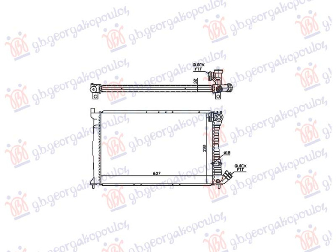 Radiator 2.0 benzinë - 1.9-2.1 dizel manual/automatik (640x400) (NRF)