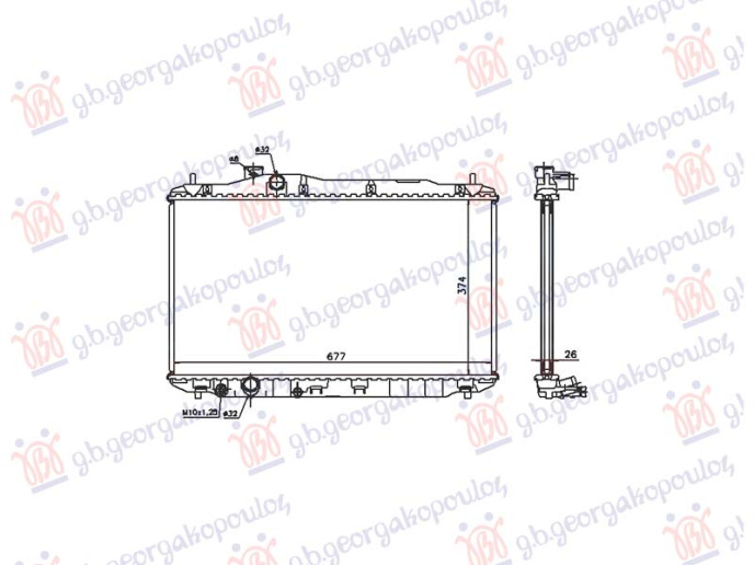 Radiator 1.8 dizel +/- A/C (670x375) (NRF)