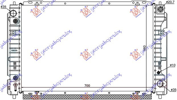 Radiator 2.0-2.3 benzinë manaul/automatik (700x460) (NRF)