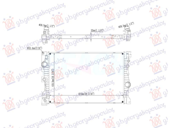 Radiator 2.0 benzinë manual/automatik (615x414) (NRF)