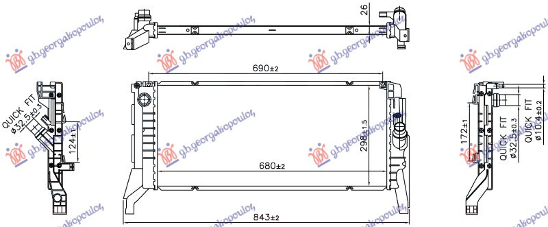 Radiator 2.0 dizel manual/automatik (690x298) (NRF)