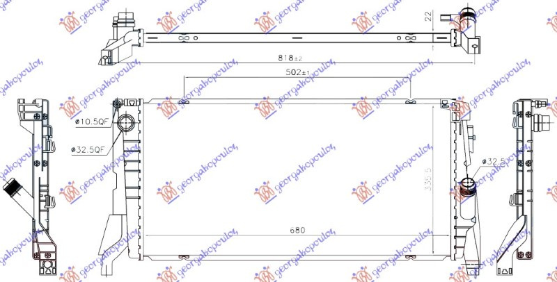 Radiator 1.5 (216i-218i) benzinë manual/automatik (680x330x22) (NRF)