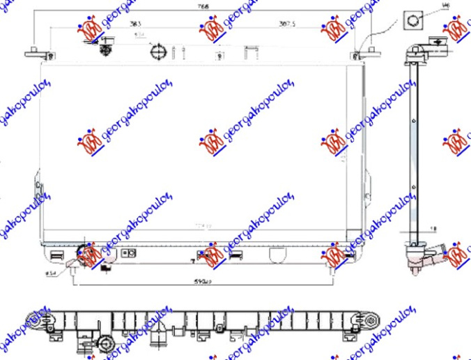 Radiator 2.0i-2.4i-2.5i-2.7i benzinë (400x724) (NRF)