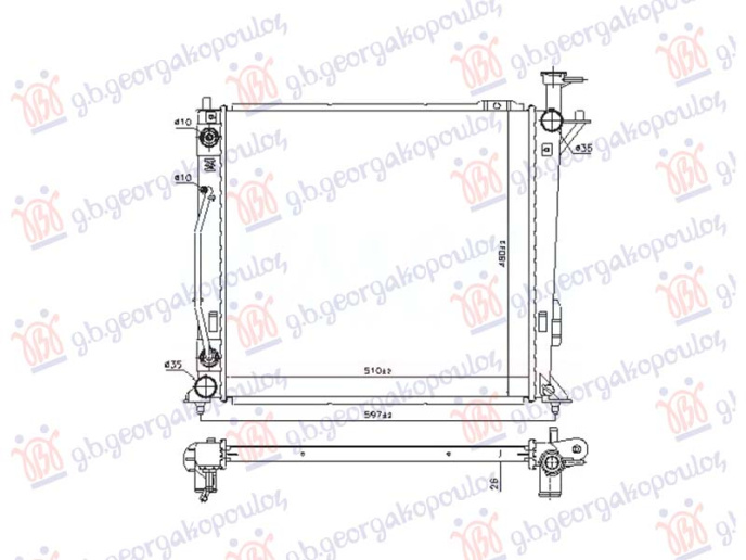 Radiator 2.0-2.2 dizel auto (510x480) (NRF)