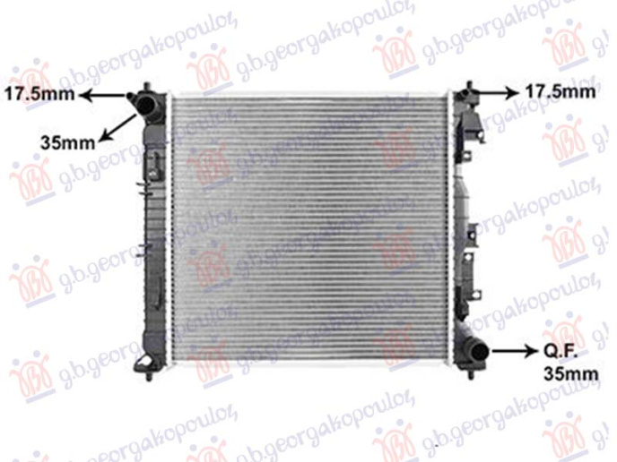Radiator 1.6 benzinë/hibrid-1.6 dizel/hibrid manual/auto (485x478) (NRF)