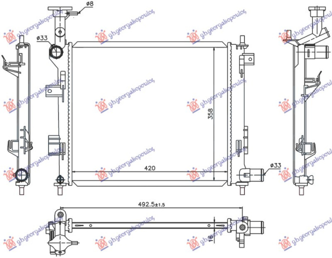 Radiator benzinë (42x37) manual (NRF)