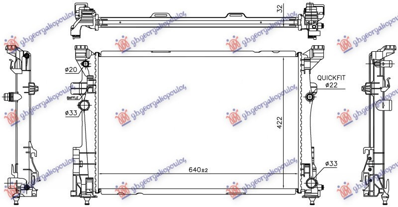 Radiator 2.0 benzinë automatik (640x422) (NRF)