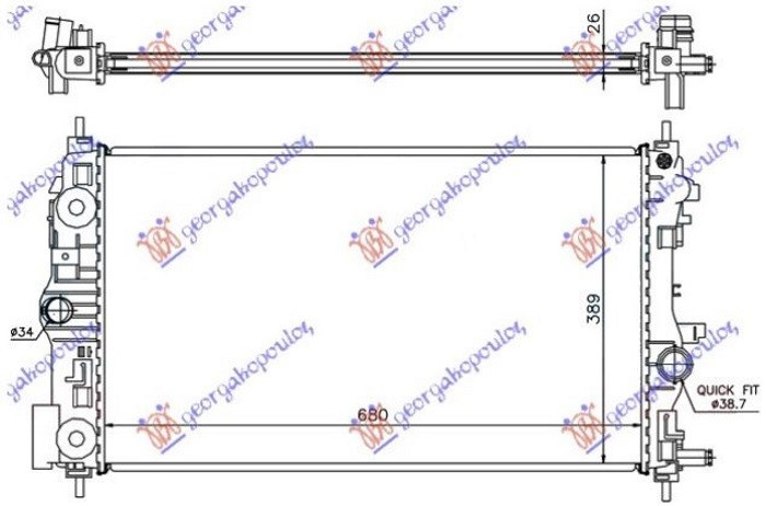 Radiator 1.7-2.0 dizel (680x395) (NRF)