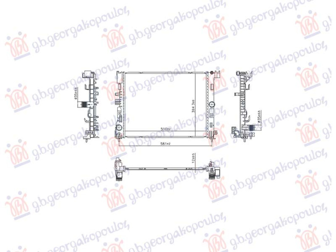 Radiator 1.6 benzinë/hibrid automatik (510x394) (NRF)