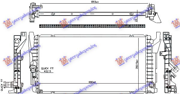Radiator 1.5 benzinë manual/automatik (680x355) (NRF)