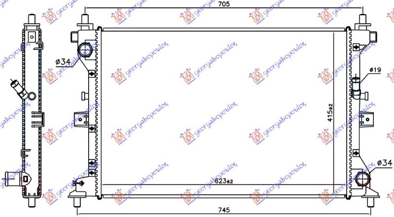 Radiator 1.6 DDiS dizel manual (623x415x27) (NRF)