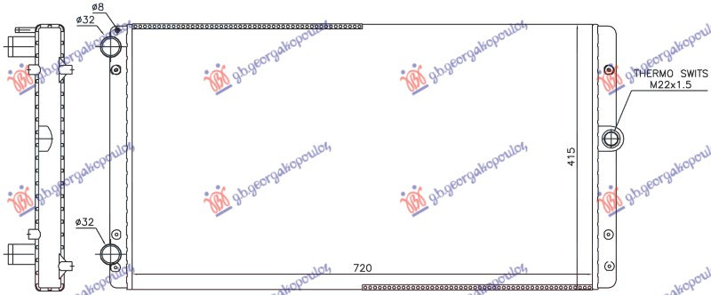 Radiator 2.5 DIESEL (720x416) (NRF)