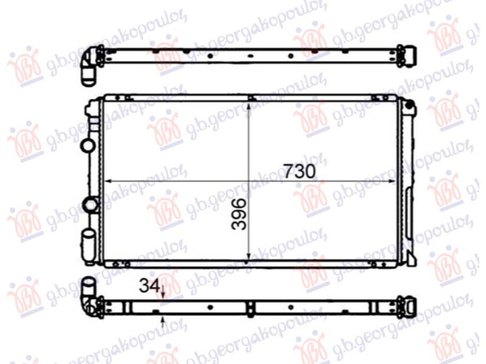 Radiator 1.9-2.5-2.8DTi dizel +/- A/C (729x399) -2003 (NRF)