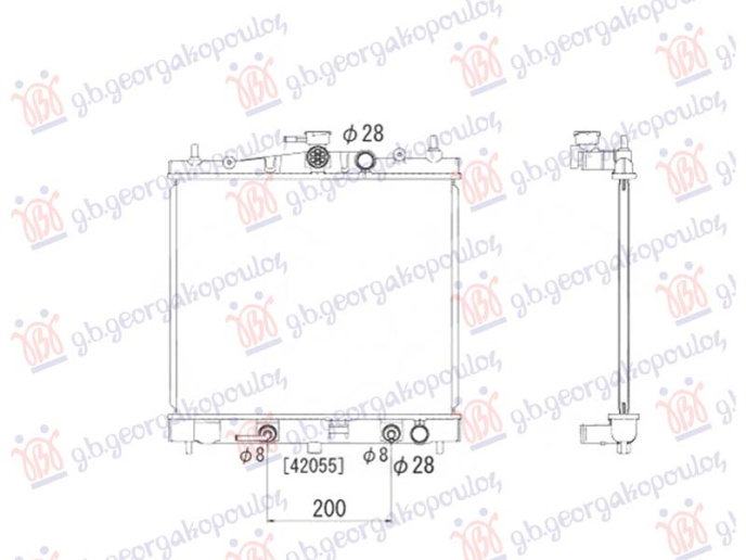 Radaitor 1.2-1.4 benzinë automatik +/- A/C (380x448) Japoni (NRF)