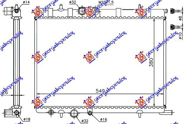 Radiator benzinë/dizel (380x550) (NRF)