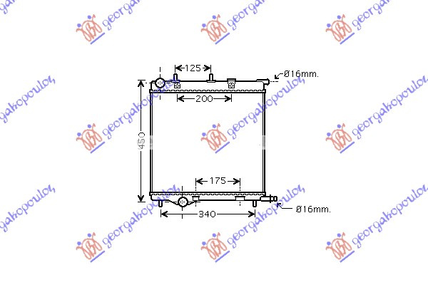 Radiator 1.4-1.6 benzinë manual/automatik (380x400) (NRF)