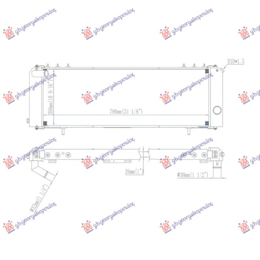 Radiator 2.5 benzinë-dizel manaul/automatik (790x268) (NRF)