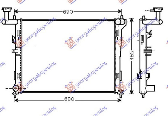 Radiator 1.4-1.6-2.0 benzinë manual (600x440x16) (NRF)
