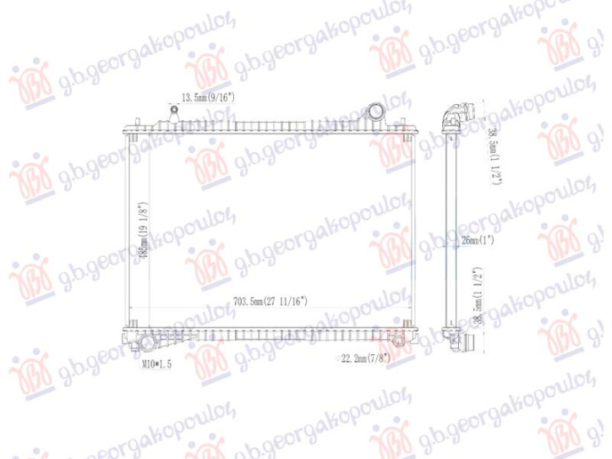 Radiator 3.0 - 5.0 benzinë/dizel manaul (705x485) (NRF)