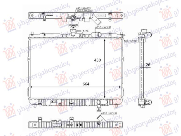 Radiator CRDi dizel (430x670x26) (NRF)