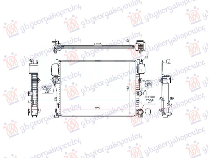 Radiator 4.0 dizel -4.7-5.5 benzinë (640x462) (NRF)