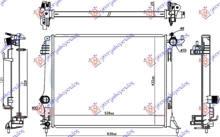 Radiator 1.2 Sce-TCE benzinë - 1.6 dCi dizel  (540x440x26) (NRF)