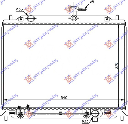 Radiator për motor 1.5 CRDi me/pa kondicioner (37x54)
